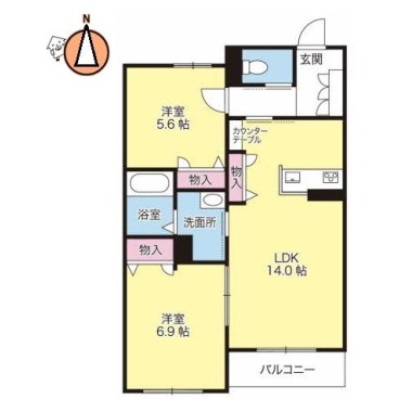 ベレオ城東 205の間取り図