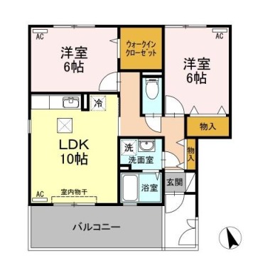 エスポワール弐番館 201の間取り図