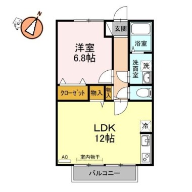 メロディハイム 101の間取り図