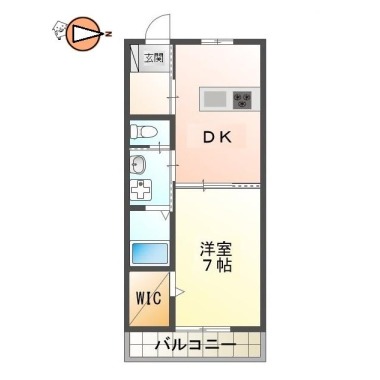 鮎喰町 マンション 1DK 103の間取り図