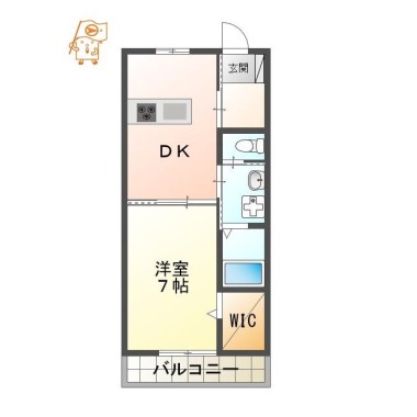 鮎喰町 マンション 1LDK 301の間取り図