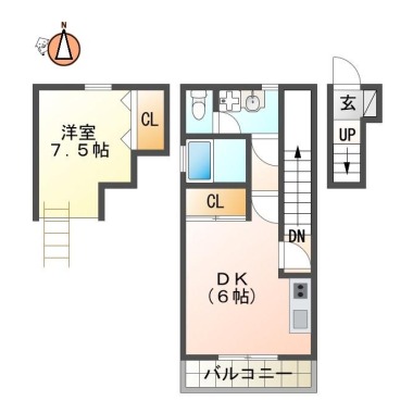 国府町府中 アパート 1DK A202の間取り図