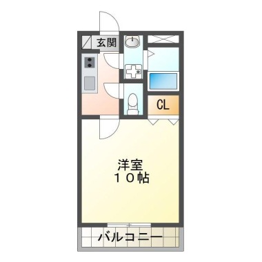 山城西 マンション 1K 106の間取り図