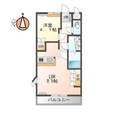 レジデンス城西I 208の間取り図