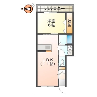 国府町和田字西ノ宮 アパート 1LDK 105の間取り図