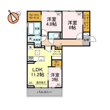 ラ・トゥール山城西B 303の間取り図