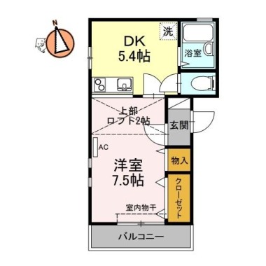 ハイツ夷山 201の間取り図