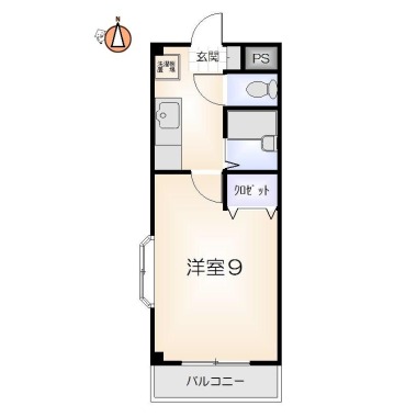 沖浜町 マンション 1K 201の間取り図