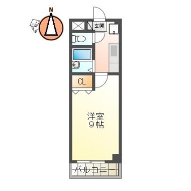 沖浜町 マンション 1K 205の間取り図