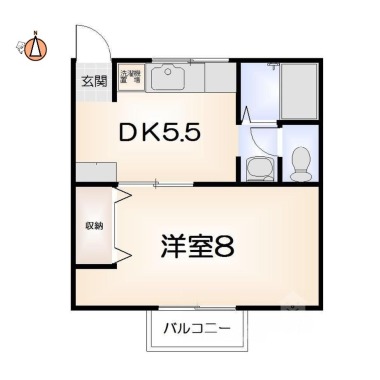 明神町 アパート 1DK B101の間取り図