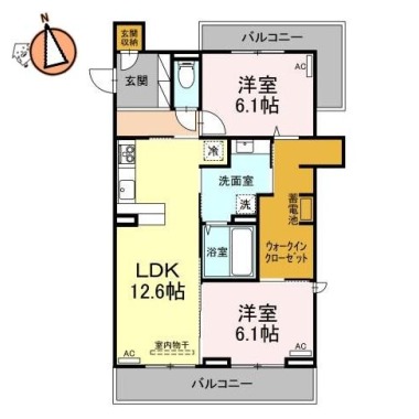 ヴェルチュ南庄町 201の間取り図