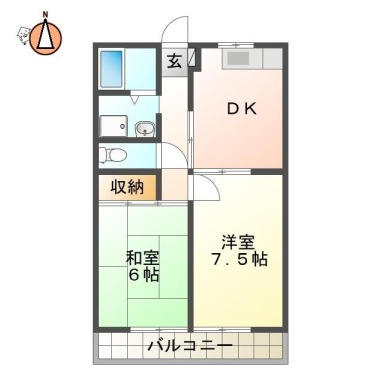 庄町 マンション 2DK 203の間取り図