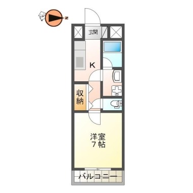 南庄町 マンション 1K 403の間取り図