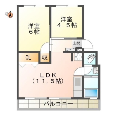 春日 マンション 2LDK 307の間取り図