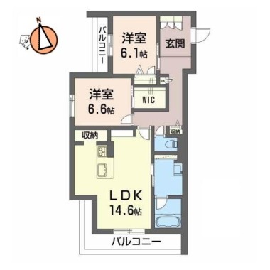 シャーメゾンプレミアス下助任 201の間取り図