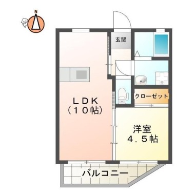 中吉野町 マンション 1LDK 302の間取り図