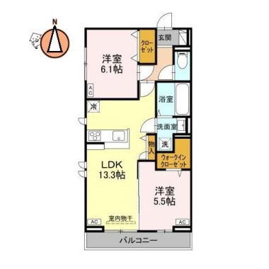 オリーヴァ 205の間取り図