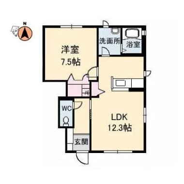 ヒカリハイツB B105の間取り図