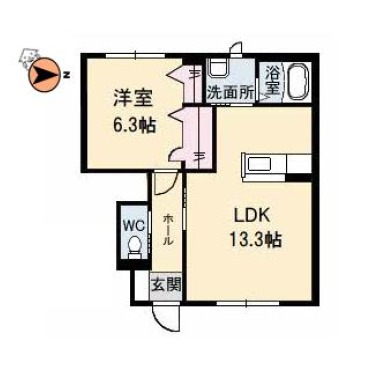 シャーメゾンプランドール F棟 102の間取り図