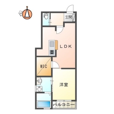 南沖洲 アパート 1LDK 101の間取り図