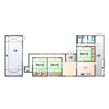 鮎喰町 一戸建て 3DK 1の間取り図