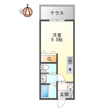 庄町 アパート 1K 102の間取り図