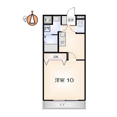 南昭和町 マンション 1K 205の間取り図