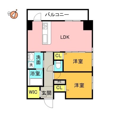 西新町4丁目 マンション 2LDK 805の間取り図