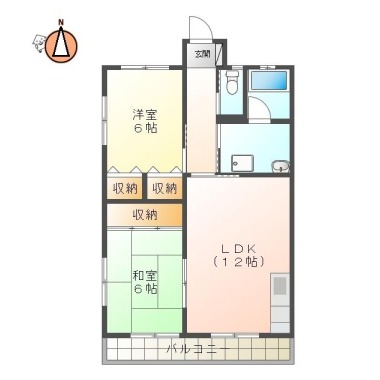 ガーデンコートパミエ C棟 C201の間取り図