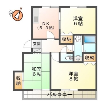 南矢三町 アパート 3DK 12の間取り図