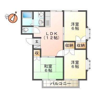 南矢三町 アパート 3LDK 111の間取り図