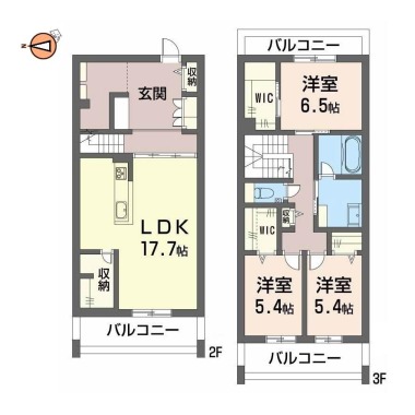 ベレオ西新町 202の間取り図