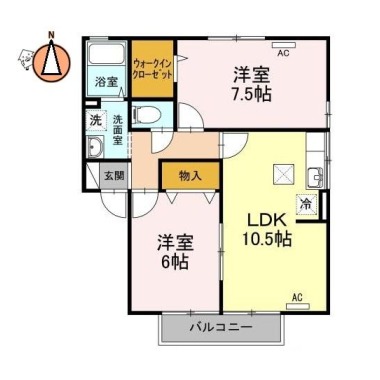 ポルトベール C棟 C102の間取り図