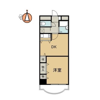 西船場町 マンション 1DK 501の間取り図