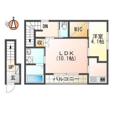 川内町榎瀬 アパート 1LDK C201の間取り図