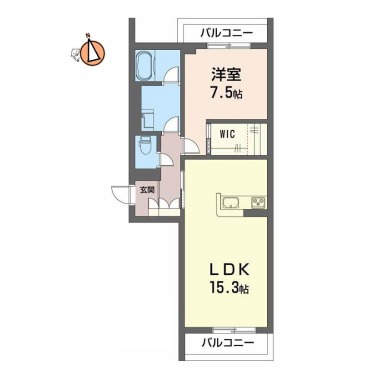 ベレオ北常三島 201の間取り図