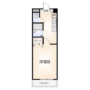 沖浜東 マンション 1K 202の間取り図