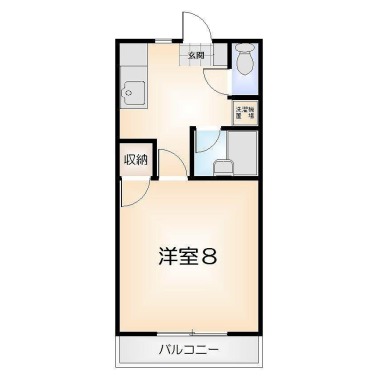 かちどき橋 マンション 1K 1Dの間取り図