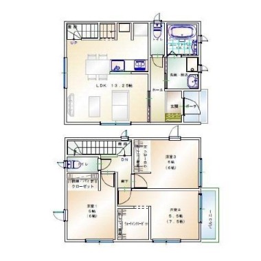 八万町 一戸建て 3LDK Mの間取り図