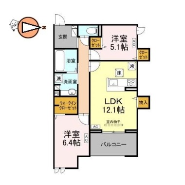 (仮)ドゥ・アムール 101の間取り図