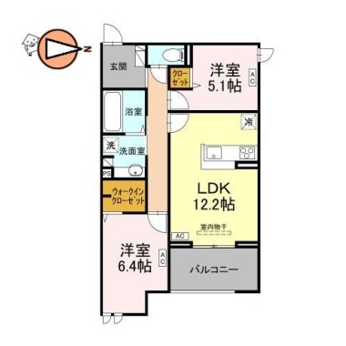 (仮)ドゥ・アムール 301の間取り図