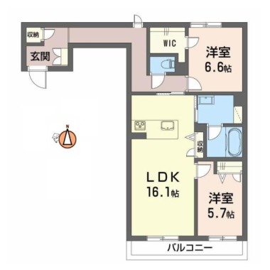 BEREO吉野本町 202の間取り図