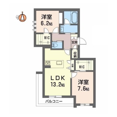 BEREO吉野本町 203の間取り図