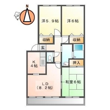 フォブールブリエA棟 201の間取り図