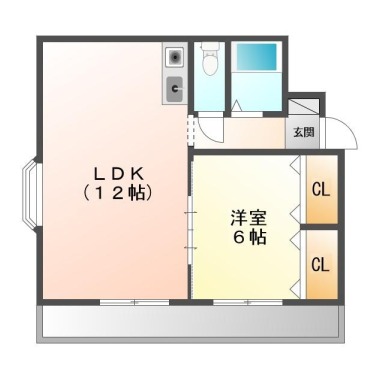 庄町 マンション 1LDK 105の間取り図