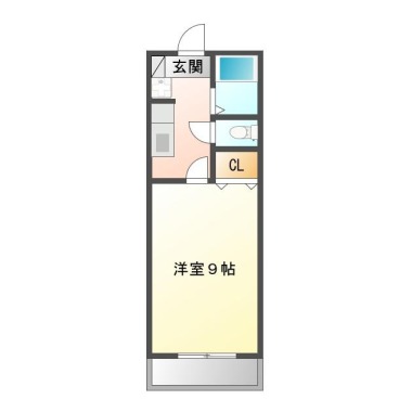 吉野本町 マンション 1K 301の間取り図