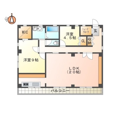 上助任町 アパート 2LDK 301の間取り図