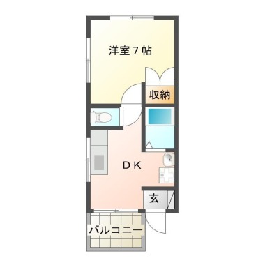 吉野本町 マンション 1DK 402の間取り図