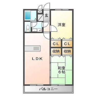 西新浜町 マンション 2LDK 302の間取り図