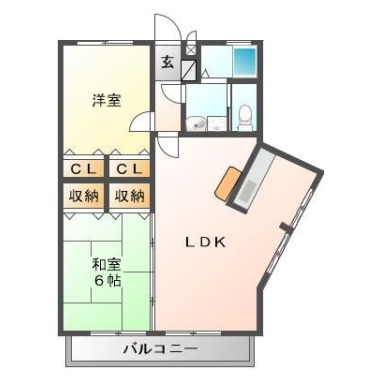 西新浜町 マンション 2LDK 303の間取り図